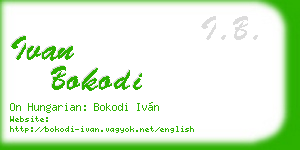 ivan bokodi business card