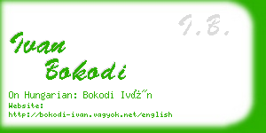 ivan bokodi business card